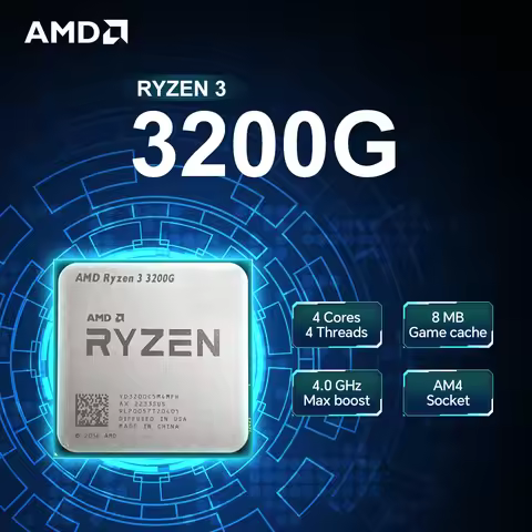 NEW AMD Ryzen 3 3200G 4-Core 4-Thread TDP 65W R3 3200G 4.0 GHz L3=4M 12NM Socket AM4 DDR4 Processor 