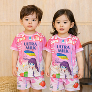 BAJU SETELAN ATASAN ANAK ULTRAMILK STRAWBERRY PINK