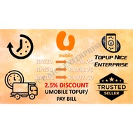 2.5% Discount Umobile Direct Topup/Pay Bill *Limited Stock*