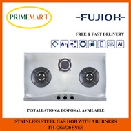 FUJIOH FH-GS6530 SVSS STAINLESS STEEL GAS HOB WITH 3 DIFFERENT BURNER SIZE - 1 YEAR FUJIOH WARRANTY + FREE DELIVERY