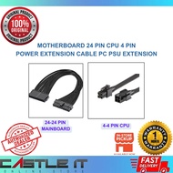 Motherboard 24 Pin CPU 4 Pin Power Extension Cable PC PSU Extension