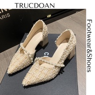 Women's High Heels - Office Shoes 5cm Pointed Toe Square Heel Elegant Comfortable and Easy to Walk i