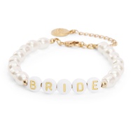 Bride Pearl Beaded Bracelet - 7" | Bride to Be Jewelry, Bachelorette Party Decorations, Bridesmaid G