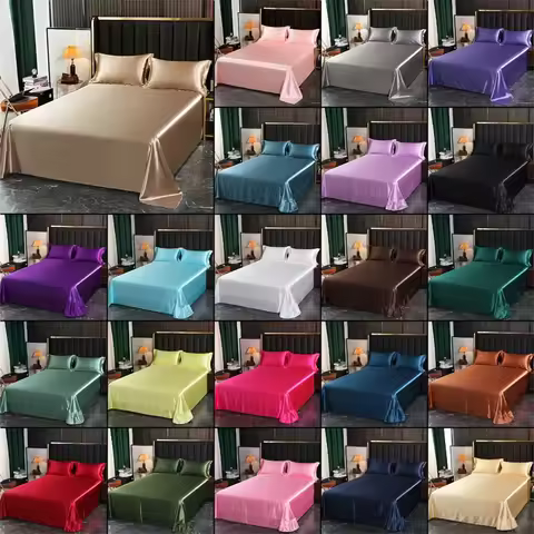 170x230cm/230x250cm High-end Mulberry Silk Bed Sheet Bedsheet Luxury Stain Silky Bed Sheet Set Queen