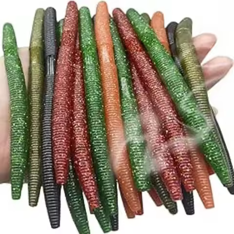 10pcs 20pcs 10cm 14cm Senko Worm Soft Bait Earthworm Salt Scent Infused Realistic Wriggle Elastic So