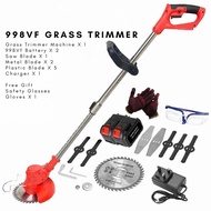Clearance Sale 2 Battery 988Vf Mesin Rumput Bateri Electric Grass Cutter Cordless Grass Trimmer