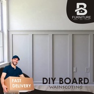 【Ready Stock】 Batten Wall / Shiplap/ Shiplap Wind Coating MDF/fluted wall /DIY Slat wall/MDF Board/W