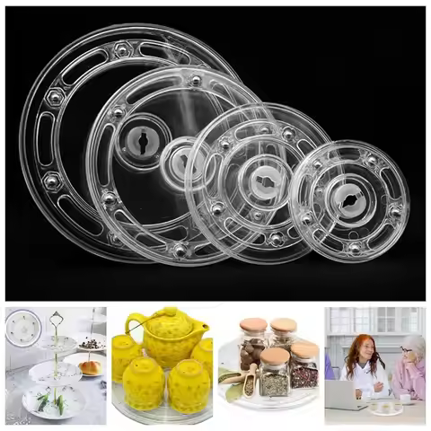 Round Base 360-Degree Acrylic Turntable Transparent Clear Rotating Display Stand Plastic Round 360-D