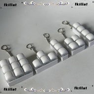 FKILA Fidget Keychain, 3/4/9Keys Keycap Finger Keyboard Cap,  Steamed Bread DIY Keyboard Keys Button