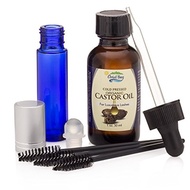 Cold Pressed Organic Castor Oil - Hexane Free - USDA Certified - BONUS Roller Bottle， Dropper and Ey