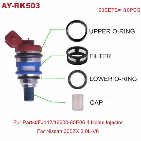 20sets/80pieces Fuel injector repair kits for Nissan 300ZX 1990-1993 FJ142 Maxima 3.0L SOHC Vin H VG