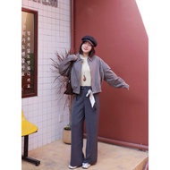 Straight-leg fabric pants - Q939