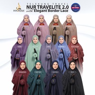 [Nur Travelite 2.0] - Telekung Hiqmah  Travel with Elegant Border Lace, Kompak, Ringan dan Tidak Ter