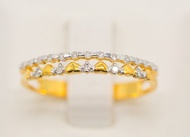 Happy Jewelry แหวนเพชรของแท้ ทองแท้ 9k 37.5% แหวนแถว สวยๆ เพชรกุหลาบ SI317