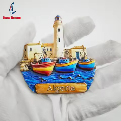 1Pc Algeria Fridge Magnet, World Travel Souvenir Collection, Suitable for Home and Office Decoration