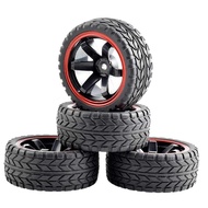 [mcfsnzwtxz1bw] 4Pack of 75mm Rubber Tires for WLtoys 144001 124018 on/Off Road Car Accs