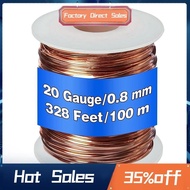 99.9% Dead Soft Copper Wire, 20 Gauge/ 0.8 mm Diameter, 328 Feet/ 100 M, 1 Pound Spool Pure Copper Wire Easy to Use