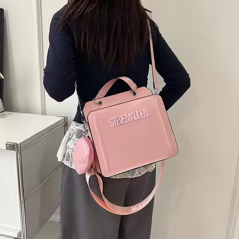 New Steve Madden Fashion Handheld Small Square Bag Trendy Shoulder Bag Simple Commuter Crossbody Bag