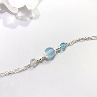 Ops Aquamarine bracelet-海水藍寶/拉長石/磷灰石/療癒/幸運