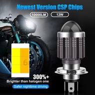Two-Color Motorcycle Headlight led Bulb ba20d H6 H4 Scooter Light Double Claw Three Auxiliary Modifi