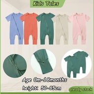 Kids Tales Bamboo Fiber Newborn Baby  Romper Jumpsuit Baby Boy Girl Clothes Summer Short Sleeve Zipp