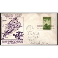 1945 WW2 Era Vintage Commemorating The Flag Raising Of Iwo Jima W.G. Crosby FDC Cachet Used