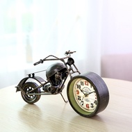 Retro Clock Motorcycle Table Clock Creative Home Decoration Metal Crafts Birthday Gift Table Clock T