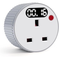 Countdown Timer Socket Gear Rotating Timer Plug Socket 1 Minute to 24 Hour with LED Display Digital 