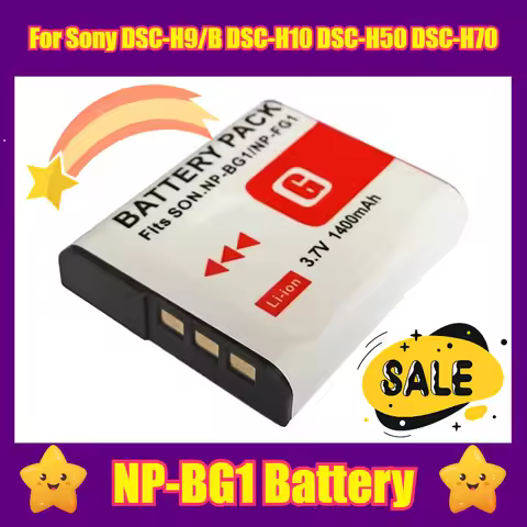 3.7V 1400mAh NP-BG1 Battery,for Sony DSC-H9/B DSC-H10 DSC-H50 DSC-H70