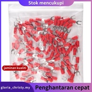 100 Pcs 4mm Fork AWG 22-16 Pre Insulated Terminal Cable Lug