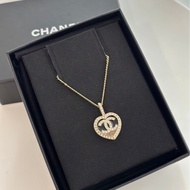 Chanel 黑金流沙愛心項鍊