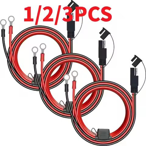 1/2/3PCS 12V Quick Release SAE Cable With Fuse Terminal O Connector Battery Charger Extension Adapte