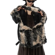 燕麥黑 一隻燕麥牛 流浪風大尺寸 秋冬 大容量毛毛包 肩背包