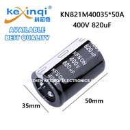 (1pcs)400V 820uF D35xL50mm 1.38x1.97in KN821M40035*50A Snap-In Aluminum Electrolytic Capacitor