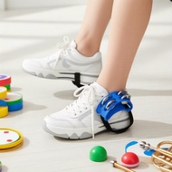 Children's Elliptical Orff Foot Jingle Bells, Companion Tambourine with Cymbals for Cajon & Box Drum