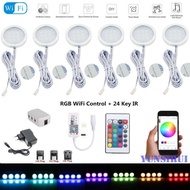 Wifi Magic Home APP 24Key Remote Control RGB LED Under Cabinet Light Dimmer Kitchen Counter Furniture Kit For Alexa