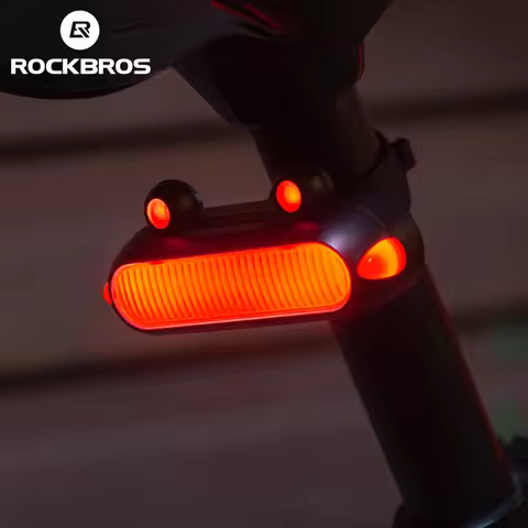 ROCKBROS Bicycle Smart Rear Light Brake Sense IPX6 Waterproof Type-C Charging Bike Tail Light Cyclin