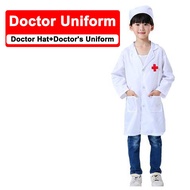 Doctor Nurse Cosplay Costumes Surgeon Role Play Uniform Dress Up with Stethoscope Toys Baju Doktor K