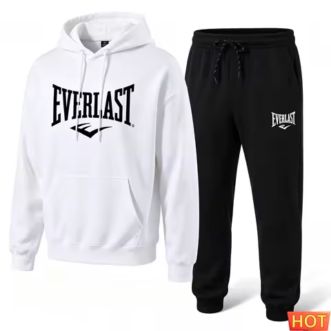 Autumn/Winter Men's Hoodie Set 3D Boxing Training Hoodie+Sweatpants Two-piece Set Outdoor Sports Men