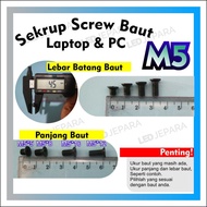 screw baut sekrup laptop asus lenovo toshiba acer dell hp m5 - m 4*8 hitam