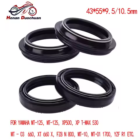 43X55X9.5/10.5mm Front Fork Damper For YAMAHA MT-125 XP500 TT600 XT 660R/S FZ8 FZ1 XTZ 1200 XJ R MT-