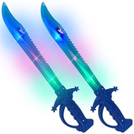 ArtCreativity Light Up Shark Sword for Kids (Set of 2) - 15 Inch Light Up Boy Toys with Flashing LED