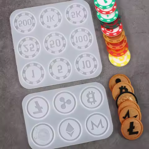 1PC Commemorative Bitcoin Silicone Mold Coin Children's Toys Entertainment Game Crafts Epoxy Resin M