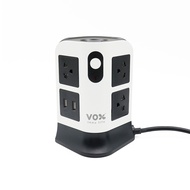 รางปลั๊กยี่ห้อ VOX Tower Power Strip ปลั๊กไฟคอนโด รุ่น NV-T272U 2 ชั้น NOVA SERIES