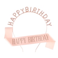 children's Birthday party headband happy Girls birthday party decoration etiquette belt