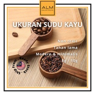 ALM 8g 10g Wooden Coffee Measuring Walnut Scoop Portable Penyukat Sudu Kopi Kitchen for Ground Coffe