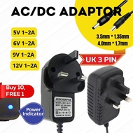 (POWER ADAPTOR) AC/DC 3.5mm & 4.0mm/POWER SUPPLY 3.5mm*1.35mm/4.0mm*1.7mm UK 3 Pin Plug /5V1A/5V2A/6