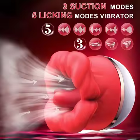 Rose Red Lips Vibrator Vagina Tongue Licker Clitoral Stimulator g-spot Massager Female Masturbator A