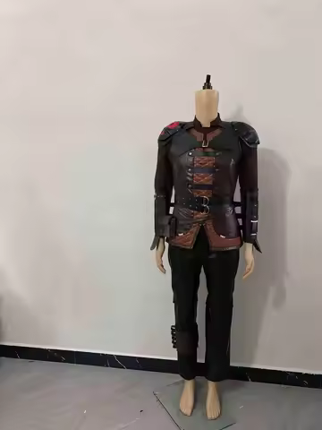 Costume Cosplay Dragon 3 Hiccup, manteau en cuir et accessoire, ensemble complet et articles uniques