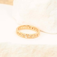 Tiffany & co /蒂芙尼T系列True18k玫瑰金窄式鏤空戒指 49碼